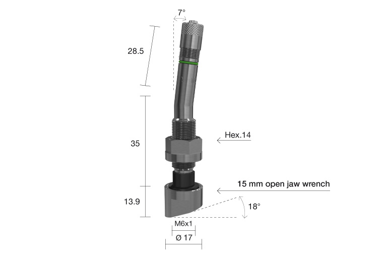 70MS-7° Ventil nákladný TPMS