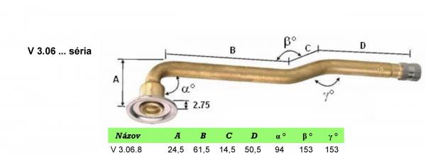 V3.06.8  Ventil 3 x ohnutý